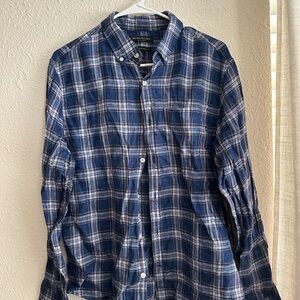 Banana Republic Navy Plaid Button Down Shirt
